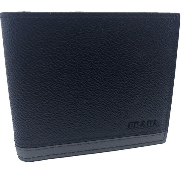 Prada Black Portafoglio BlackGrey Vitello Micro Grain Leather 2mo513 Wallet