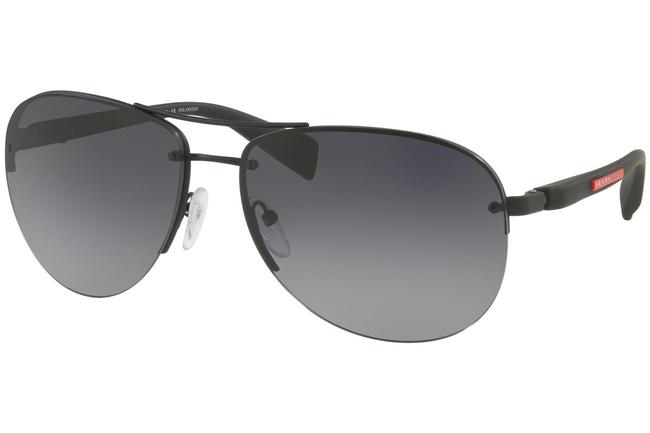 Prada Black Rubber Sport Ps56ms dg05w1 65 Sunglasses