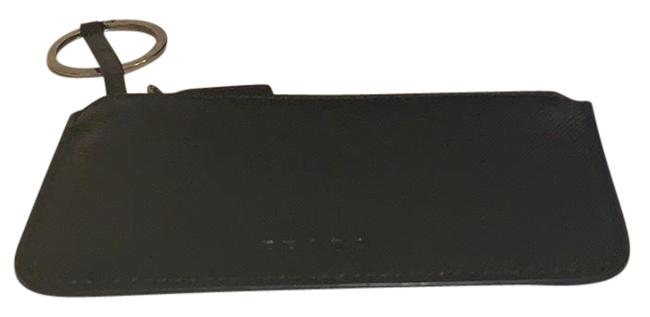 Prada Black Saffiano Coin Purse Keychain Wallet