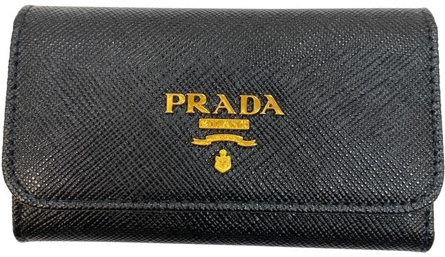 Prada Black Saffiano Key Case Wallet