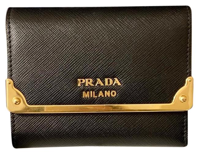 Prada Black Tri fold Wallet