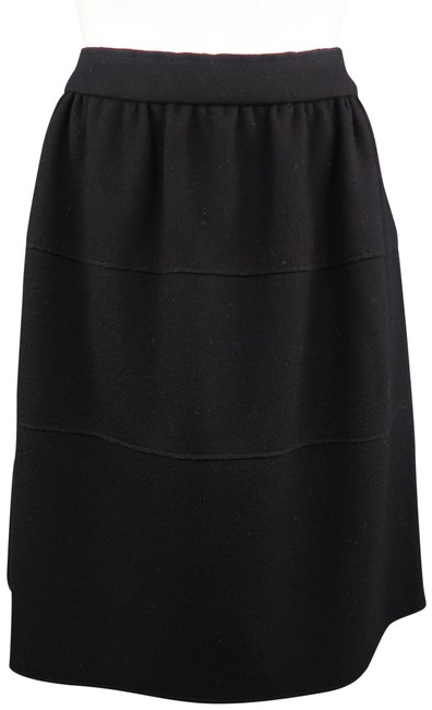 Prada Black Virgin Wool Gathered Circle Skirt4 S, 27