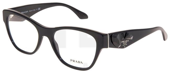 Prada Black Voice Pr07rv Shiny Jewel Square 07r Rx Frame 53mm Sunglasses