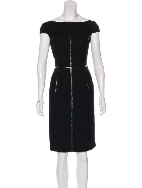 Prada Black Wool Sheath Mid length Short Casual Dress8 M