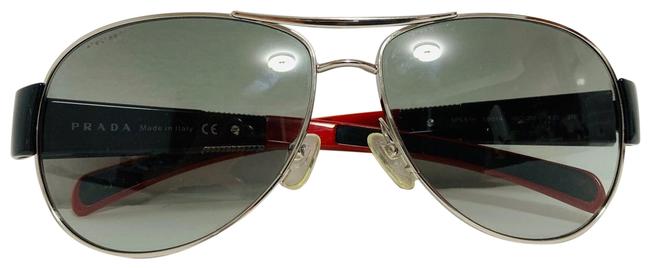 Prada BlackRedSilver Linea Rossa Aviator Sps 51h Sunglasses