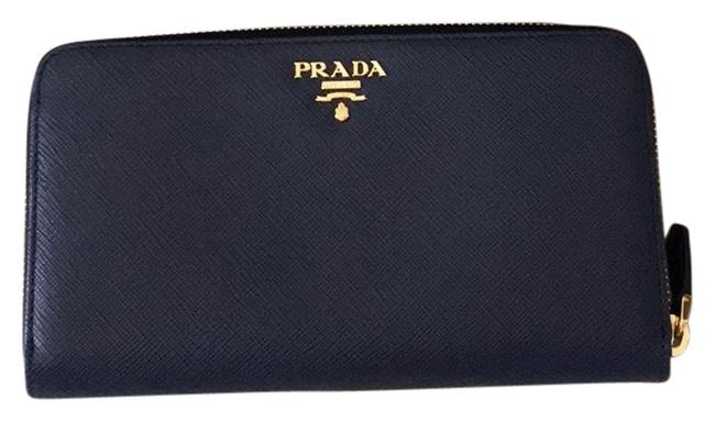 Prada Blue Gold New Wallet