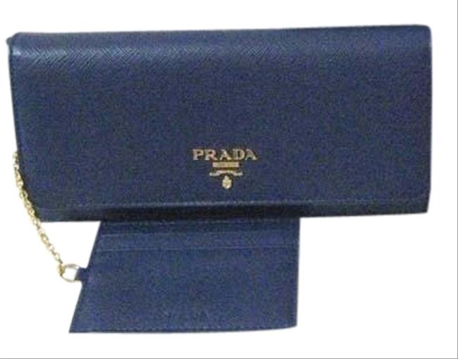 Prada Blue Long Saffiano 240010272985 Wallet