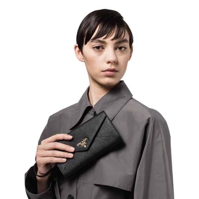 Prada Blue Mini Bag Saffiano Leather Envelope Wallet