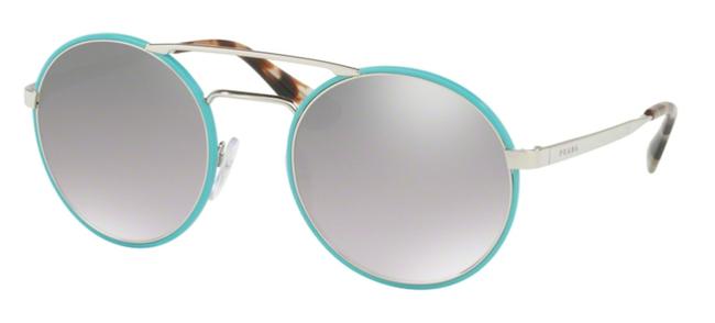 Prada Blue New Rounded Mirrored Spr 51s Vht1a0 Free 3 Day Shipping Sunglasses