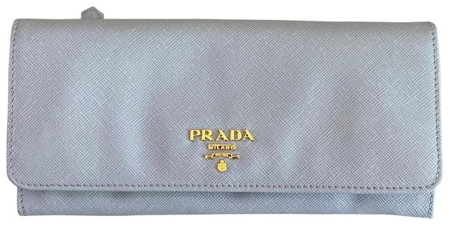 Prada Blue New Saffiano Leather Baby Wallet