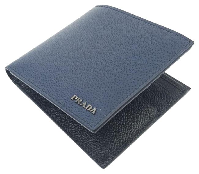 Prada Blue Portaf Orizzontale Vitello Baltico Black 2mo513 Wallet