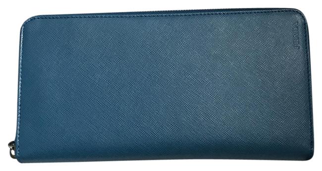 Prada Blue Saffiano Wallet