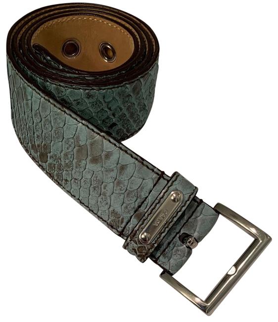 Prada Blue Snakeskin Belt