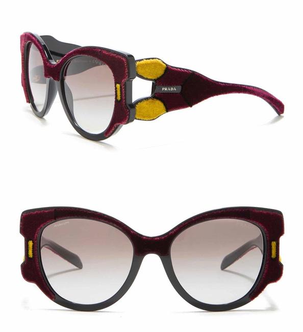 Prada Bordeaux Cat Eye with Velvet Trim Sunglasses