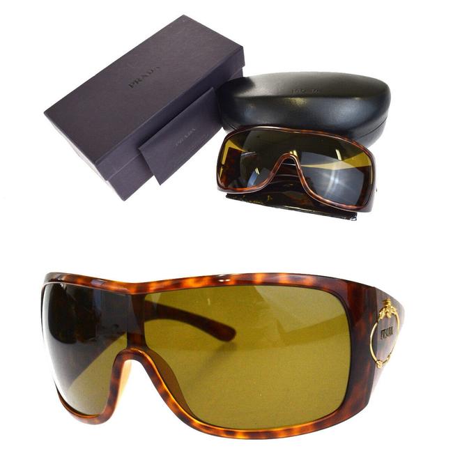 Prada Brown Canapa Milano Logos Eye Wear Plastic Sunglasses