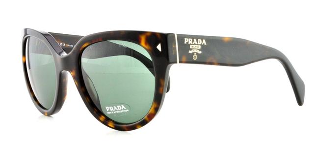 Prada Brown Havana Spr 17o 2au 3o1 54mm Square Cat Eye Sunglasses
