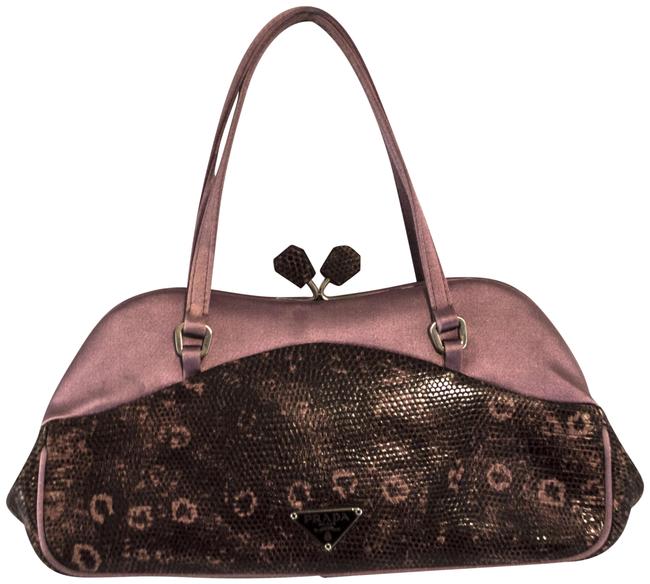 Prada BrownLavender Leather Tote