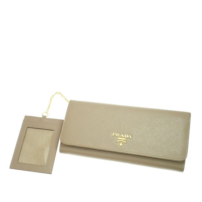 Prada Brown Long Saffiano Wallet