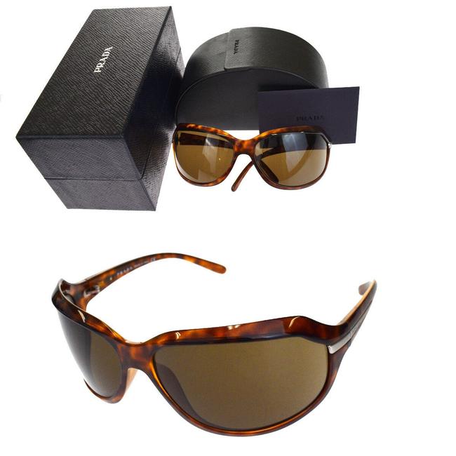 Prada Brown Milano Logos Eye Wear Plastic Made In Italy Sunglasses