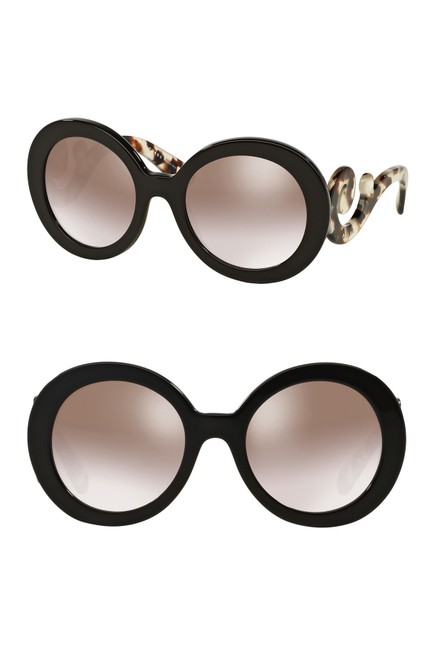 Prada Brown Womens 55mm Round Catwalk Sunglasses