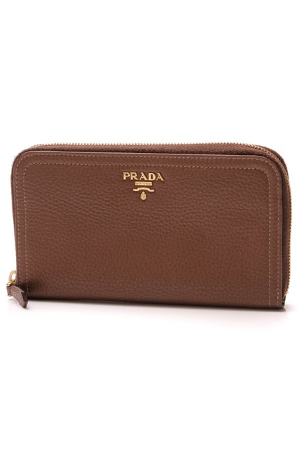 Prada Brown Zip Around Wallet