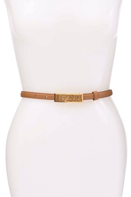 Prada Caramel Logo Saffiano Leather Belt