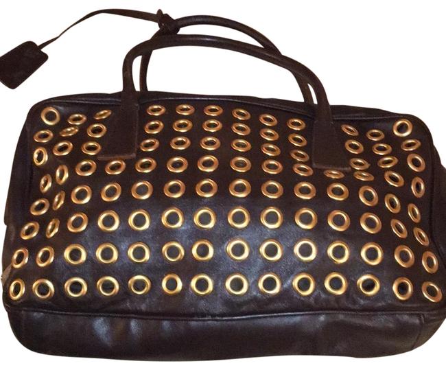 Prada Chocolate Brown Lambskin Leather Clutch