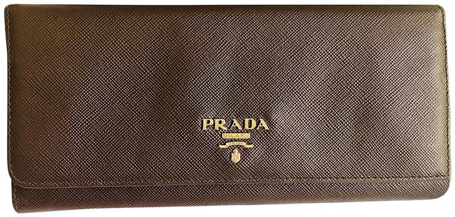 Prada Chocolate Brown Saffiano Continental Wallet