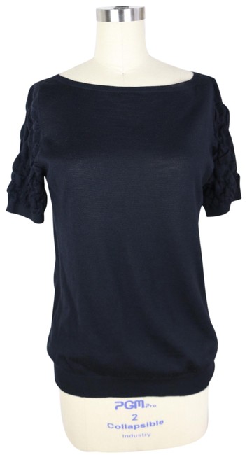 Prada Classic with Ruched Sleeves Black Sweater