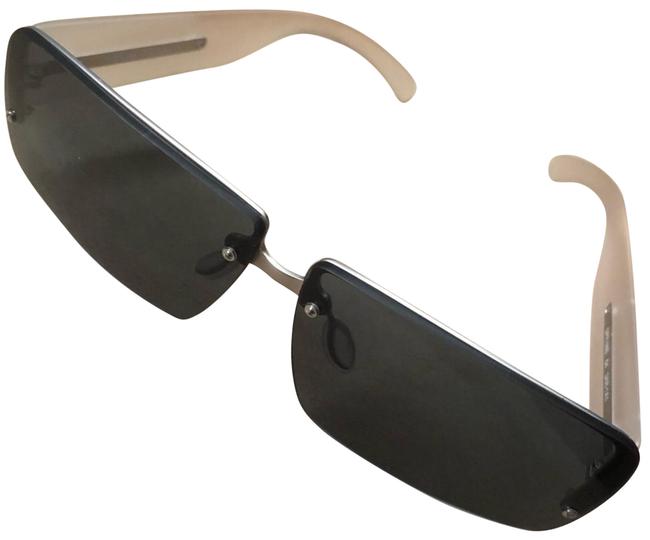 Prada Clear Unisex Frosted Temples Dark Lenses Sunglasses