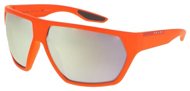 Prada Coral Orange Linea Rossa Active 08u Green Mirrored Ps08us Sunglasses