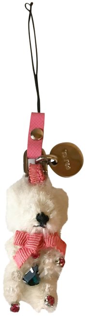 Prada Cream and Pink Mini Trick Bear Swarovski Crystal Bag CharmKeychain