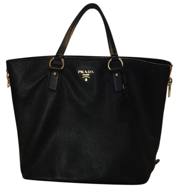 Prada Daino Black Leather Tote