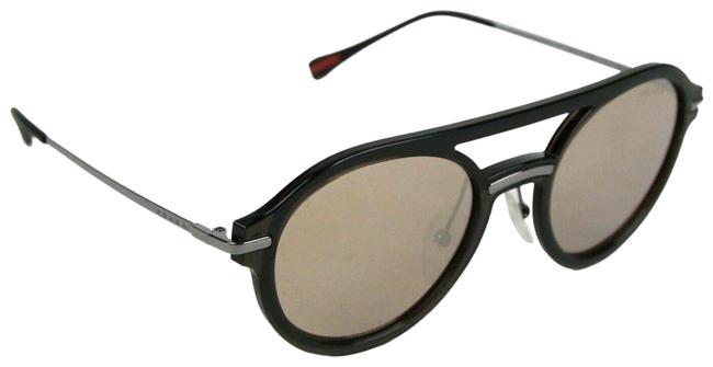 Prada Dark Olive Shiny Plastic Frame Military Round Sps05t Sunglasses