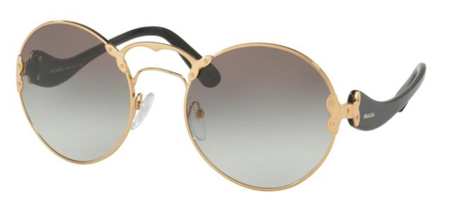 Prada Gold New Large Round Spr 55t 7oe0a7 Free 3 Day Shipping Sunglasses