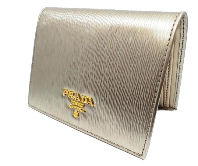 Prada Gold Portafoglio Verticale Vitello Move Leather 1mv204 Wallet