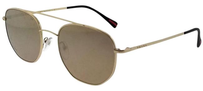Prada Gold Ps56ss zvn1c0 53 Pilot Mens Frame Lens Genuine Sunglasses
