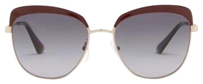 Prada GoldBurgundy Square Catwalk GoldBurgundy Sunglasses