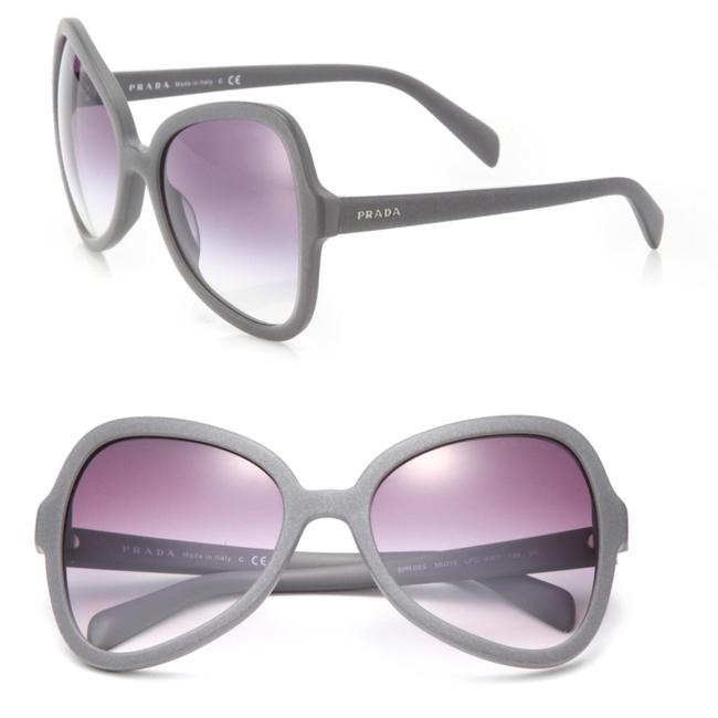Prada Gray Butterfly Matte Acetate New Sunglasses