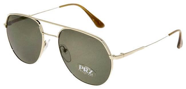 Prada Green Gold Classic Pr55us Lens Polarized Aviator 55u Sunglasses