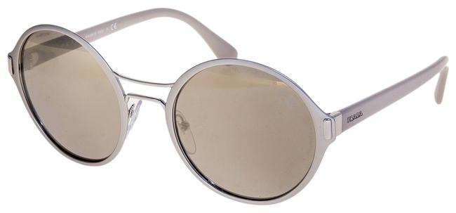 Prada Grey Pale Gold Mod Round Pr57ts Mirrored Metal 57t Sunglasses