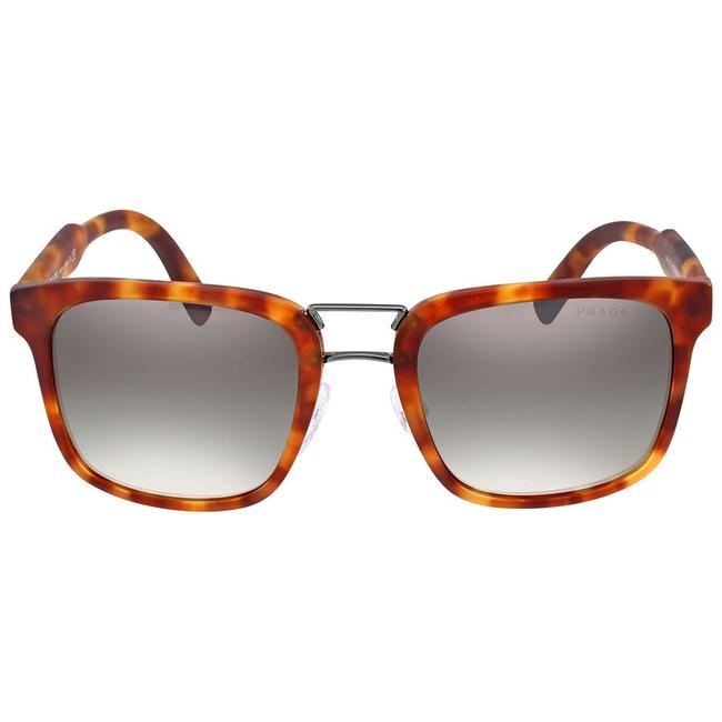 Prada Havana Grey Matte Light Square Unisex Sunglasses