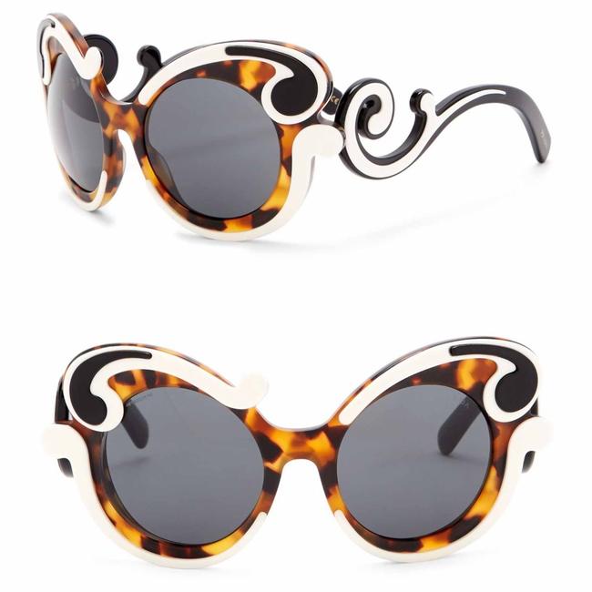Prada HavanaBlackWhite Minimal Baroque Sunglasses