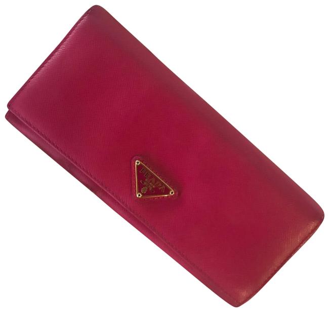 Prada Hot Pink Saffiano Leather Wallet