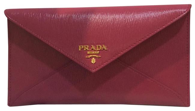 Prada Ibisco Pink Pattina Busta Con Wallet