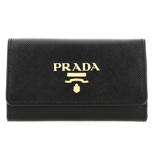 Prada Key Pouch Logo Appliqued Saffiano Leather Wallet