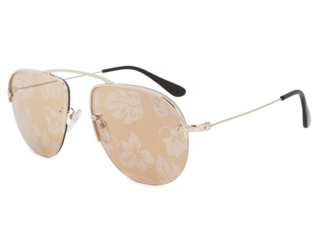 Prada Light Brown Pr58os zvn6v0 55 Gold Sunglasses