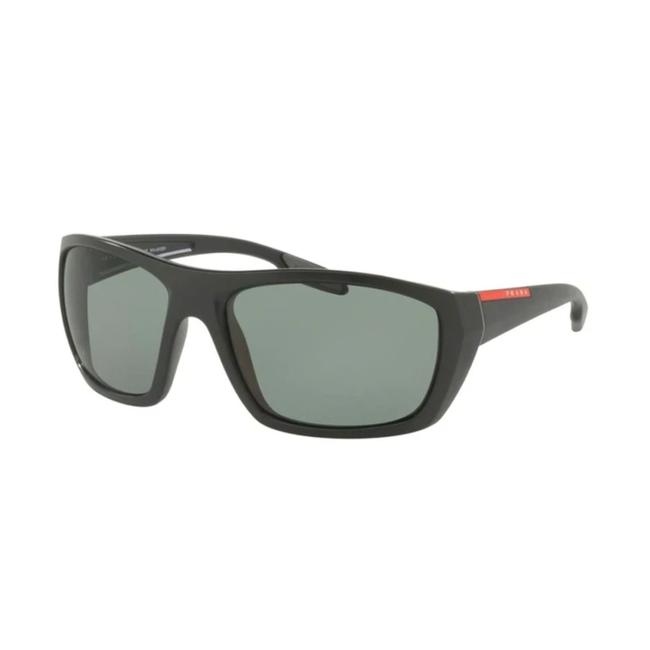 Prada Matte Black Rectangular 06ss Active Demishiny Sunglasses