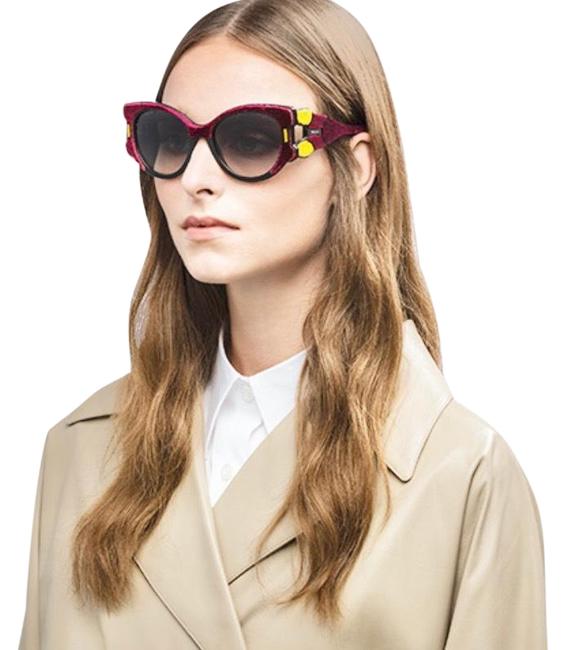 Prada Multicolor Tapestry Velvet Cat Eye Sunglasses