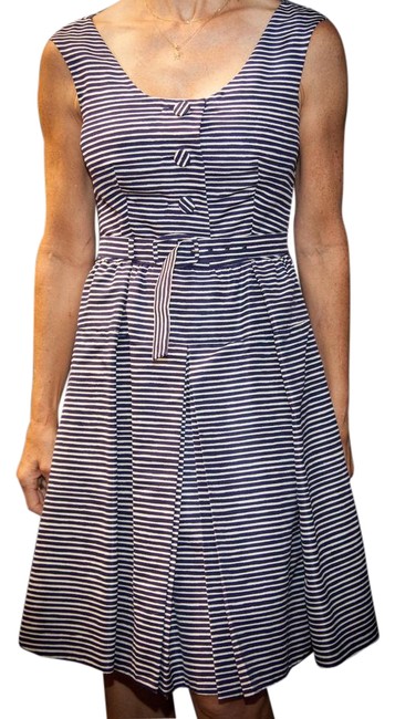 Prada NavyWhite Stripe Mid length Short Casual Dress4 S